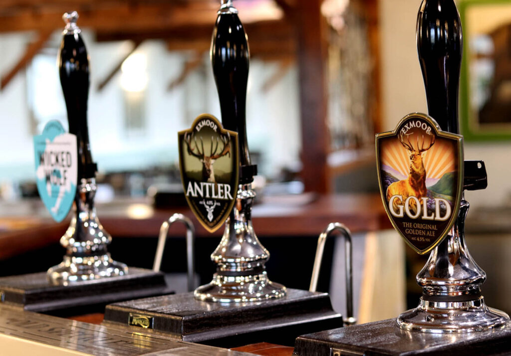 Exmoor ales on cask in a pub